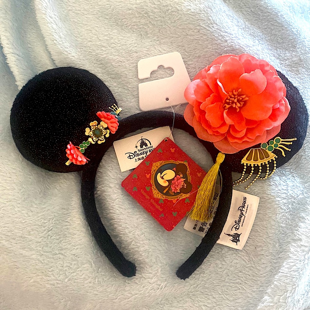 Disney Authentic Princess Minnie mouse ear Headband Shanghai Disneyland *NEW*